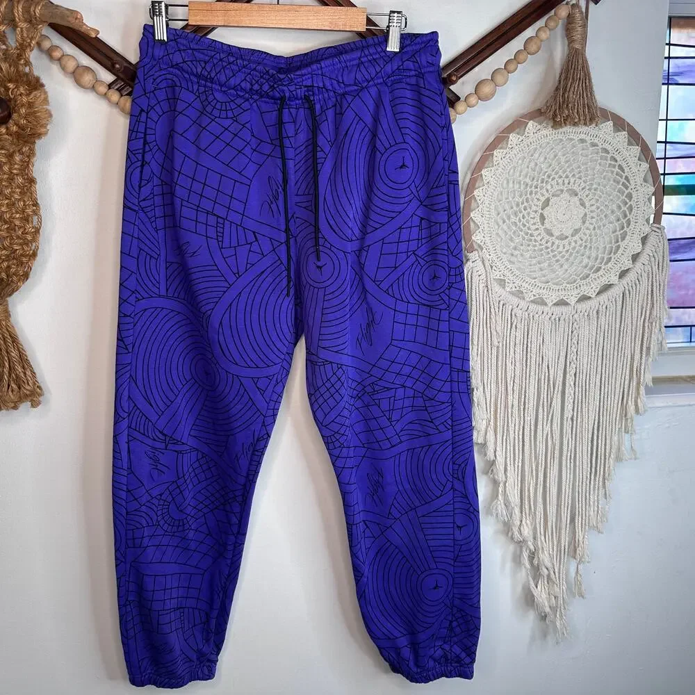Jordan Purple Geometic Brooklyn Fleece Joggers